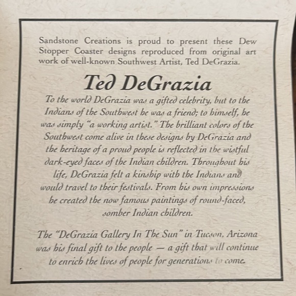 4 Coasters by Ted Degrazia - Picture 4 of 6